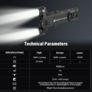 Brinyte XP22 MK3 Low Profile Picatinny QD Light and adjustable green Laser