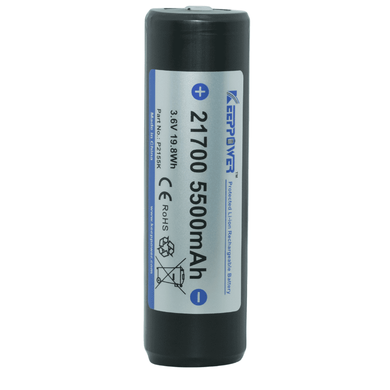 Keeppower 21700 5500mAh Protected Li-ion Rechargeable Battery P2155K 2 Pack - Image 2