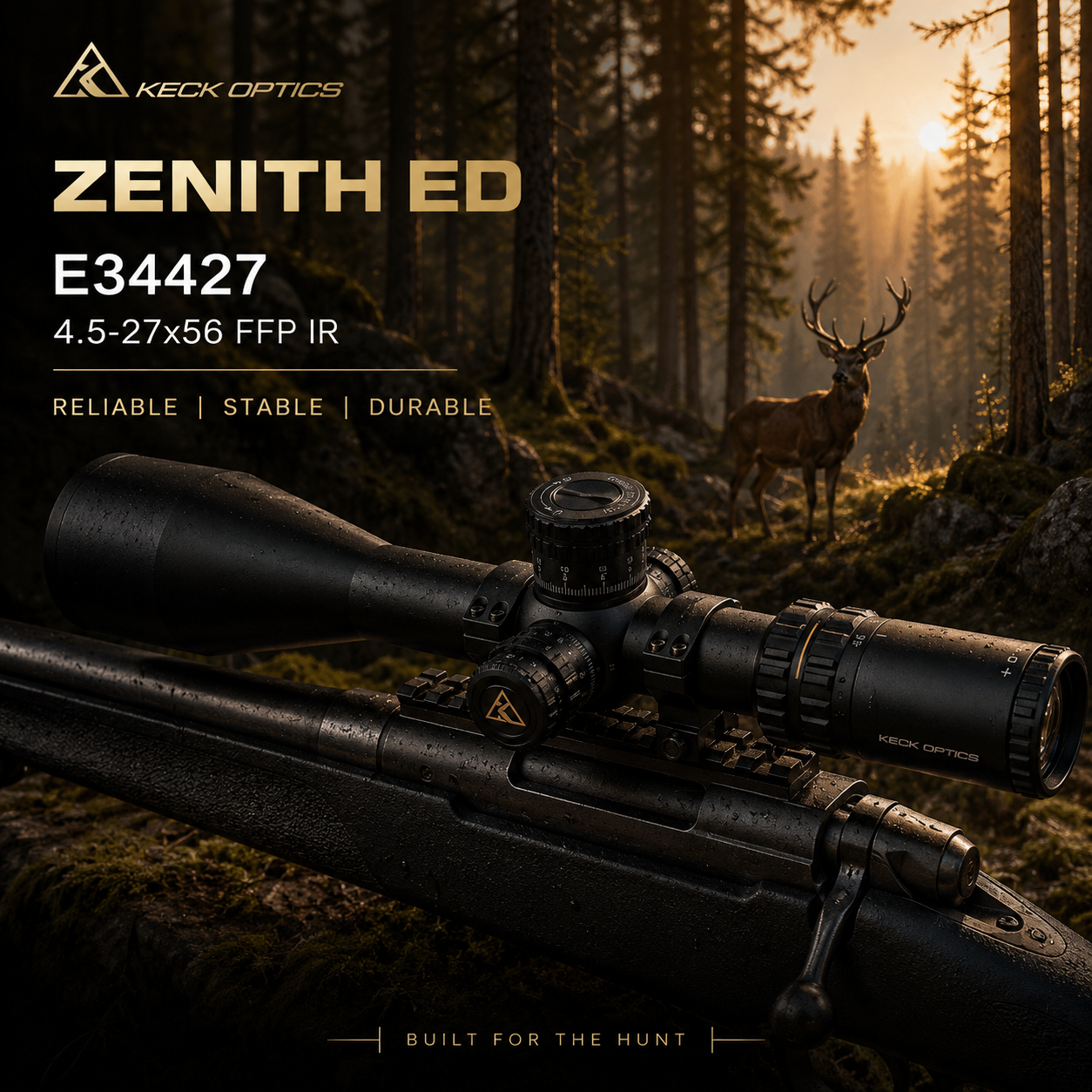 Keck Optics ED4.5-27x56FFPIR 34mm Tube E34427 - Image 4