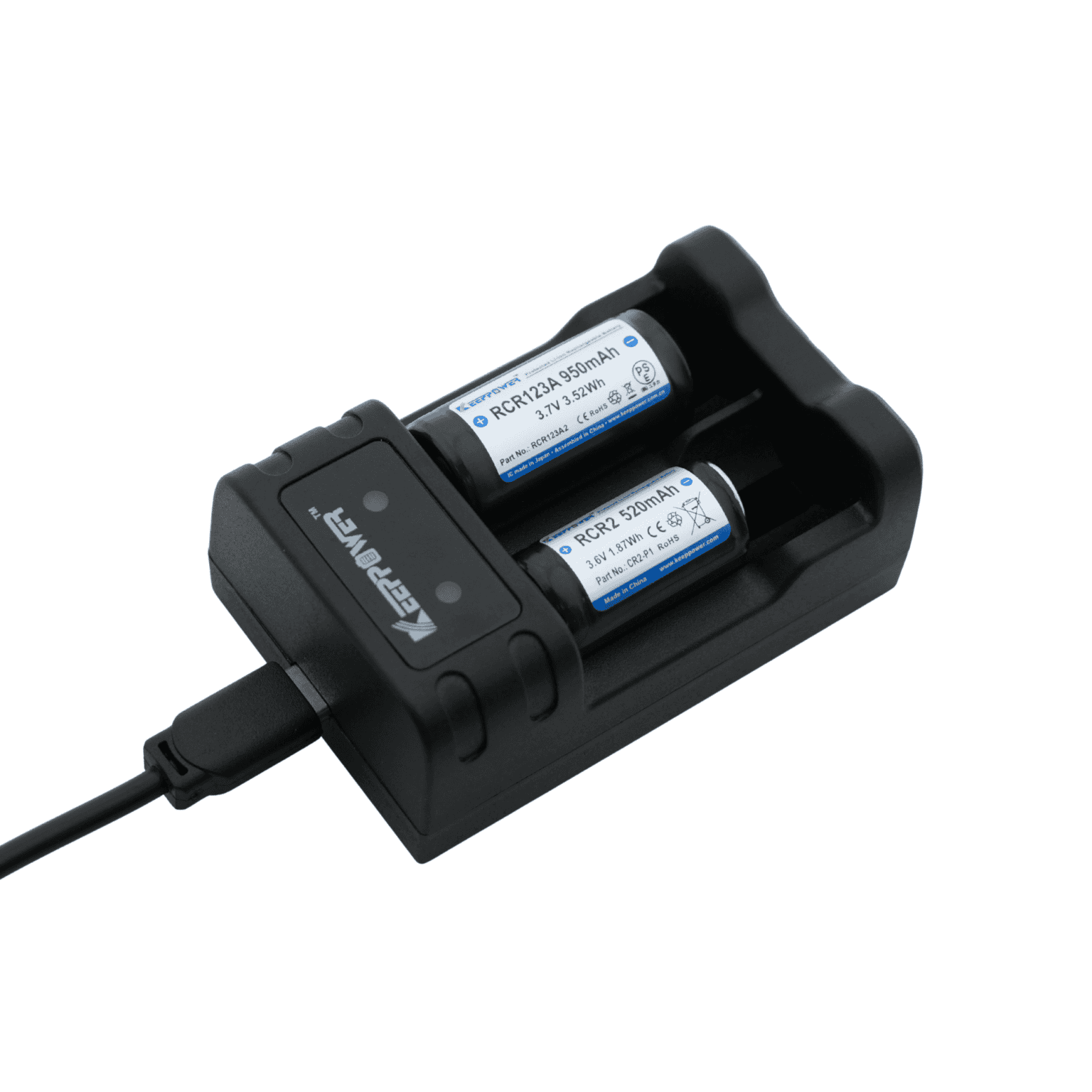 Keeppower Battery Charger RCR2 CR2 and CR123